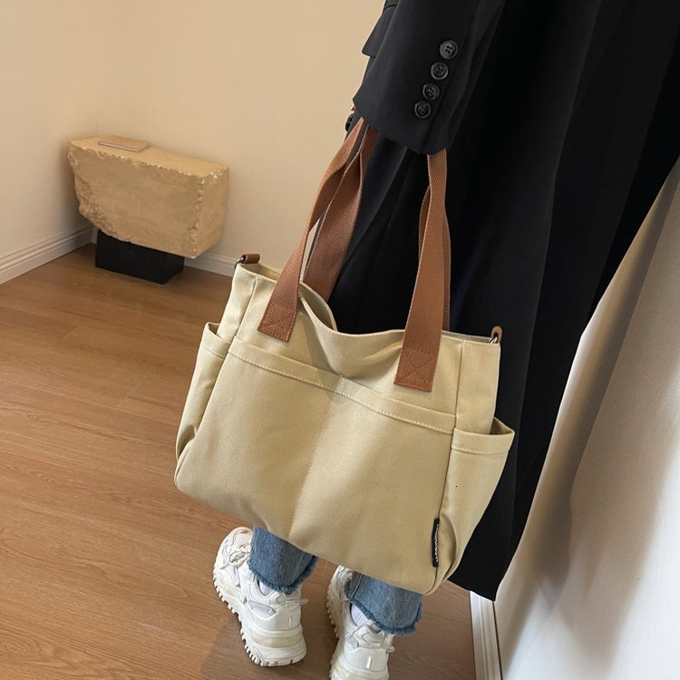 College student class canvas for women 2025 new leisure commuting large capacity single shoulder crossbody tote bag #swissmilitary