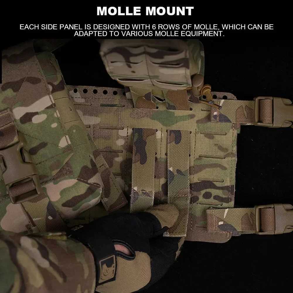 Tactical Chest Rig Vest Laser Cut Molle System Magazine Pouch Hunting Split Front Chest Rig Airsoft Shooting EquipmentXJ250219