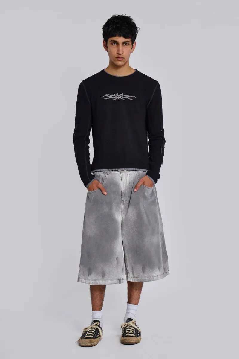 Men's Shorts Y2K mens cotton shorts Harajuku Gothic heavy oil washed lot Pocket Hole breaking design pants American style fashion casual jeans z2