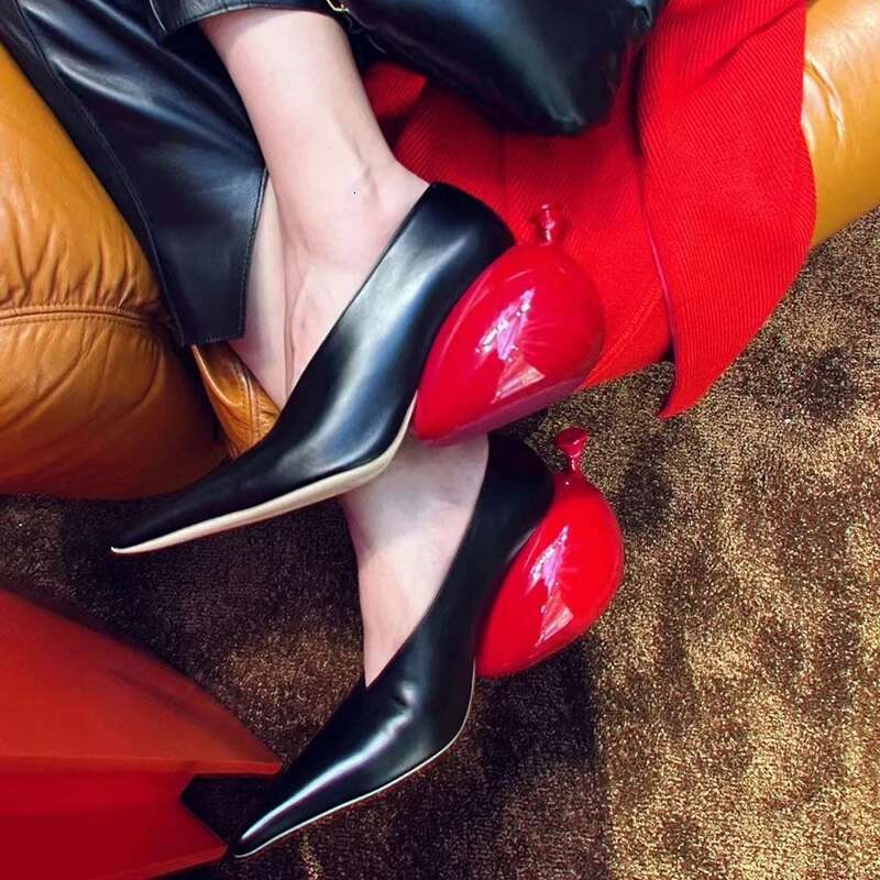 New balloon pointed toe slip on dress shoes strange heel casual women pumps
