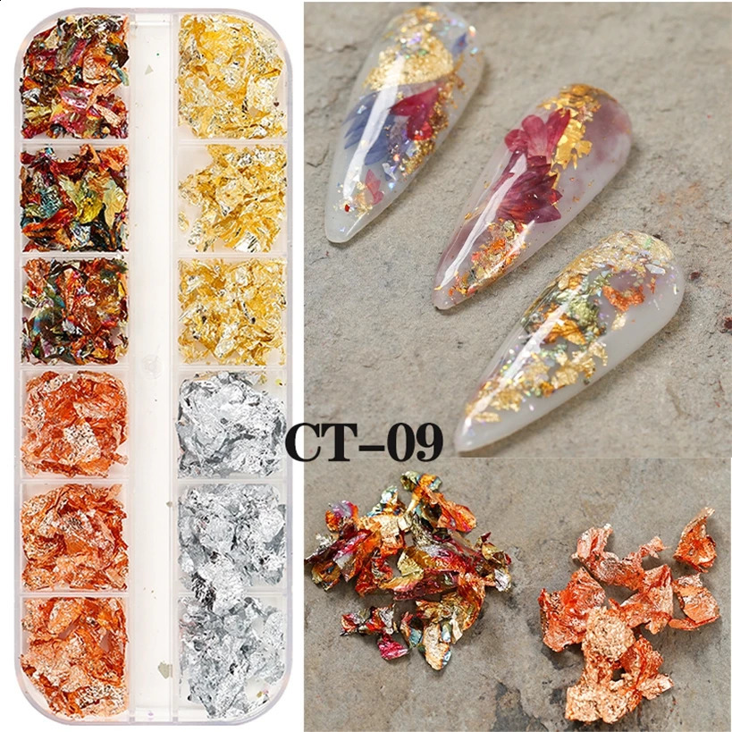 12 Grid Acrylic Nail Art Decorations Sequins Set Glitter For Nails Accesorios Decals Manicure Supplies Paillette Ongle 250115