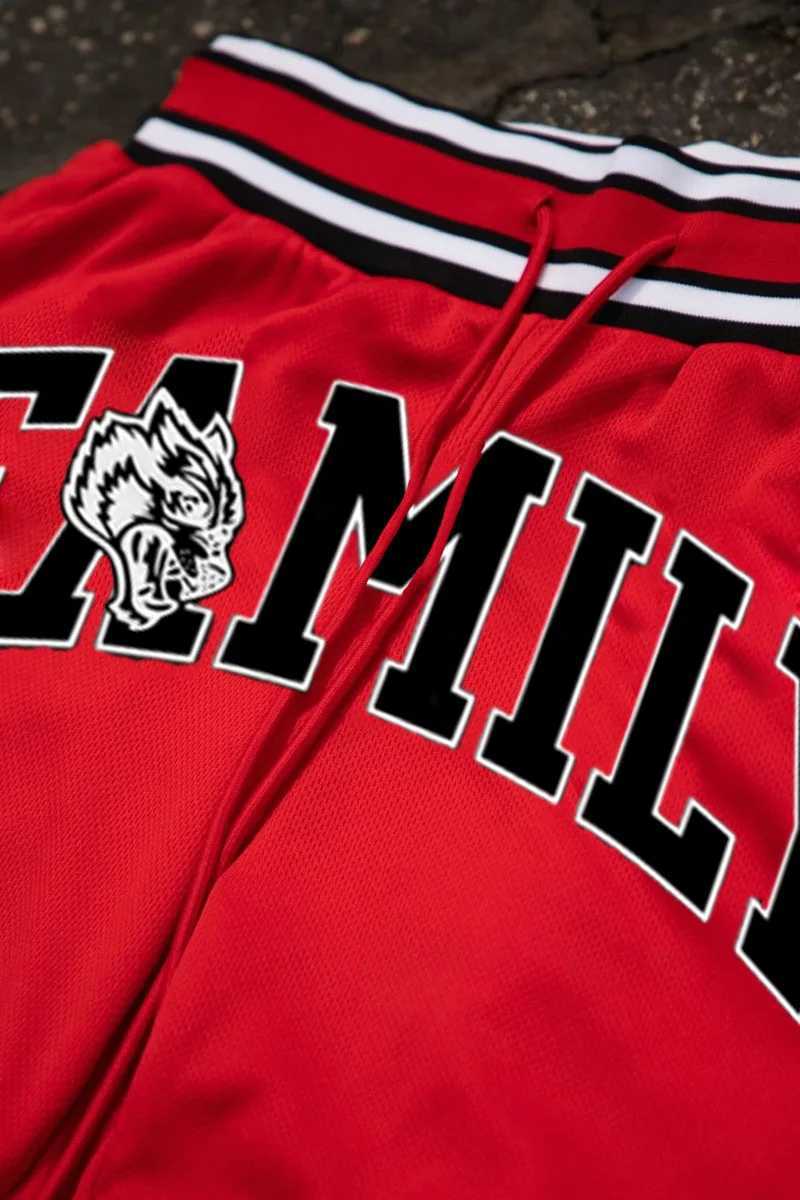 Men's Shorts Mens basketball game shorts family red summer gym sports training running leisure fast drying five point pants z250219