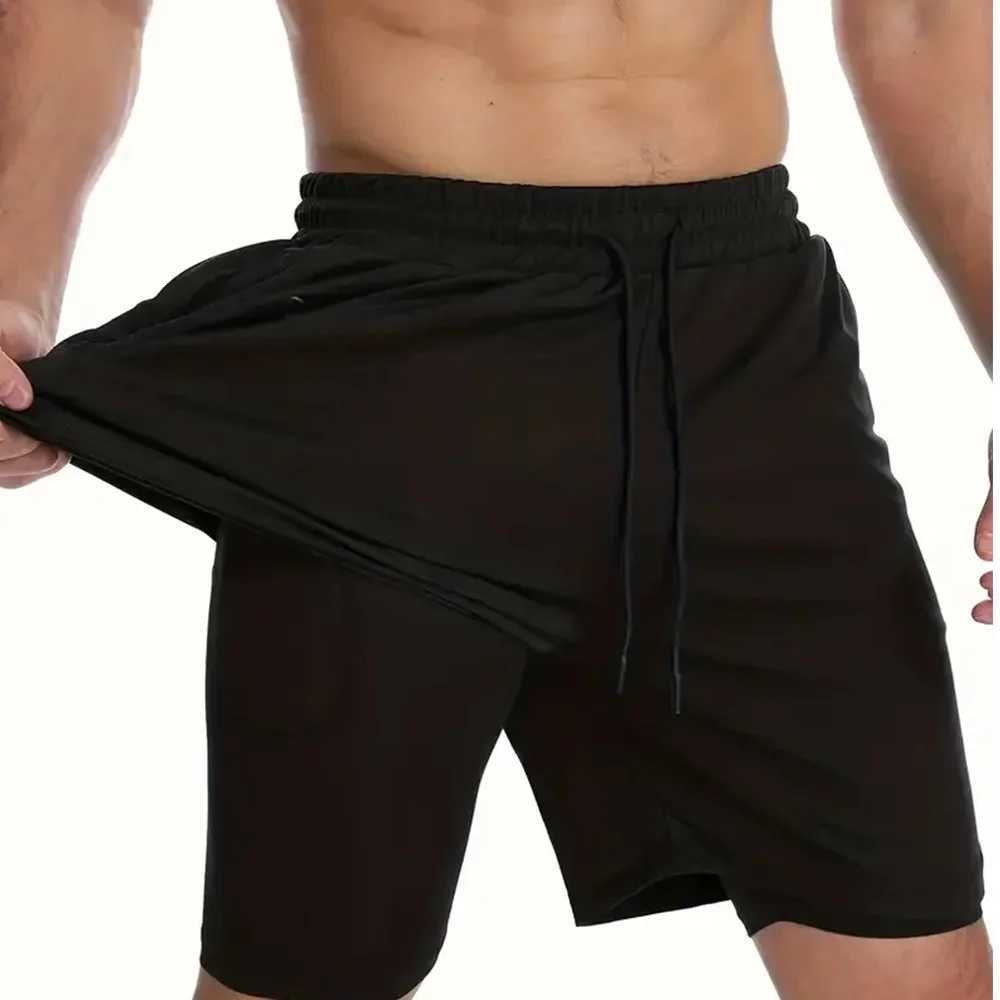 New Beach Mens Fitness Training Shorts Summer 2-inch Quick Drying Gym Running Double Layer Shorts Outdoor Sweatshirt Mens Shorts W250219