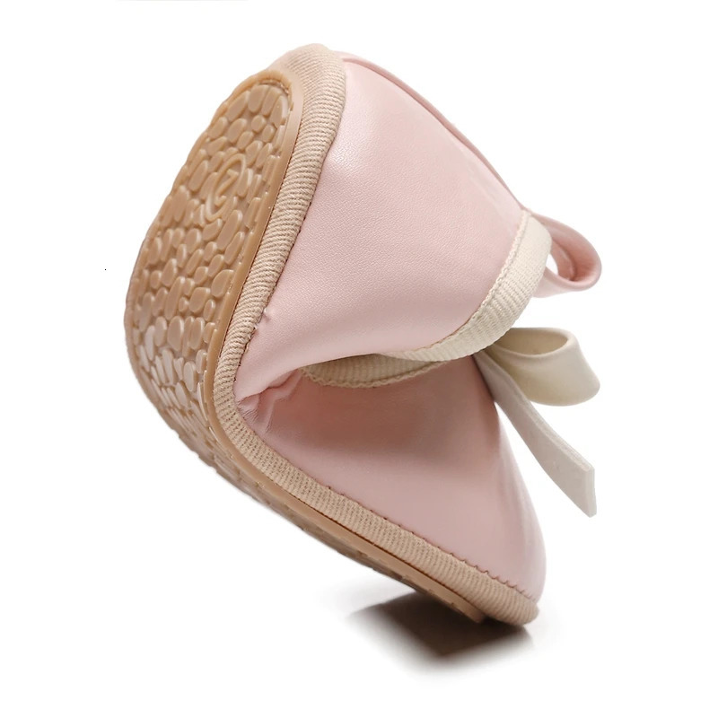 born Baby Shoes Baby Girl Shoes Cute Bow Leather Rubber Sole Anti-slip Toddler First Walkers Infant Girl Shoes Moccasins 250219