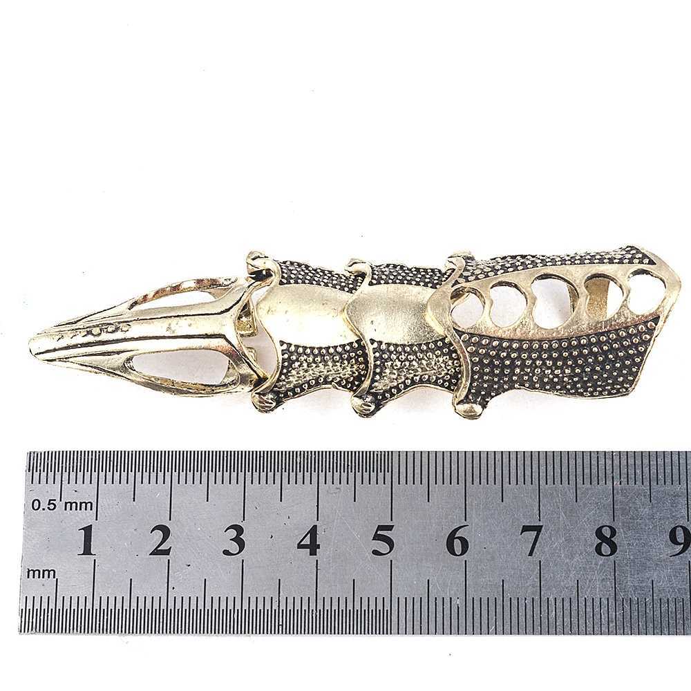 2022 NEW Cool Boys Punk Gothic Rock Scroll Joint Armor Knuckle Metal Full Finger Ring Gold Cospaly DIY Ring Halloween decorationXJ250219