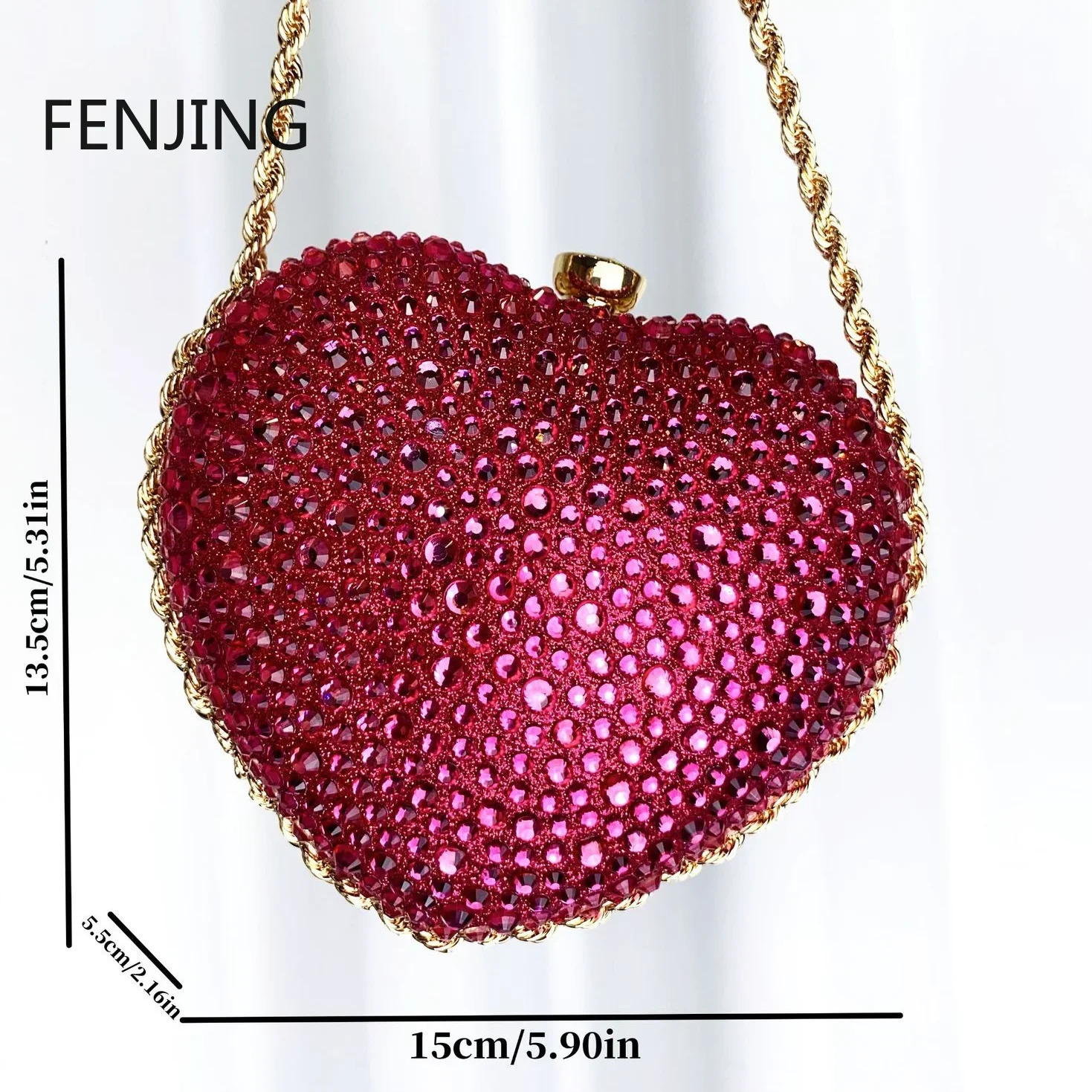 y Diamond Inlay Heart Shape Crystal Clutch Purse Stones Wedding Party Evening Shoulder Bag Rhinestone Clutches Bags 250218