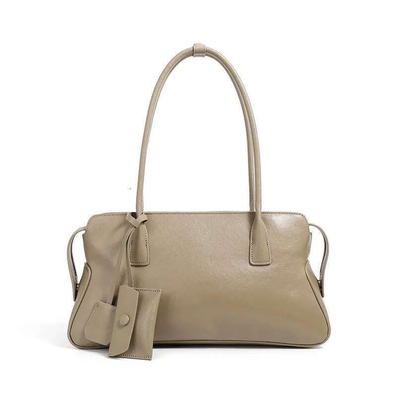 2025 New High Quality Vegetable Tanned Leather Handbag Horizontal Square Large Capacity Pillow Type Single Shoulder Women's Bag