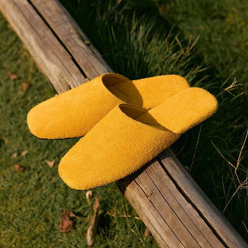 Genuine women mules slip on suede leather slippers