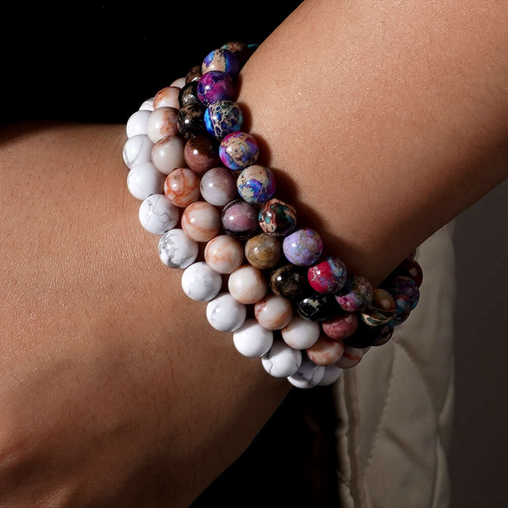 New beach chain style semi pure handmade bead bracelet with elastic rope for both men and women