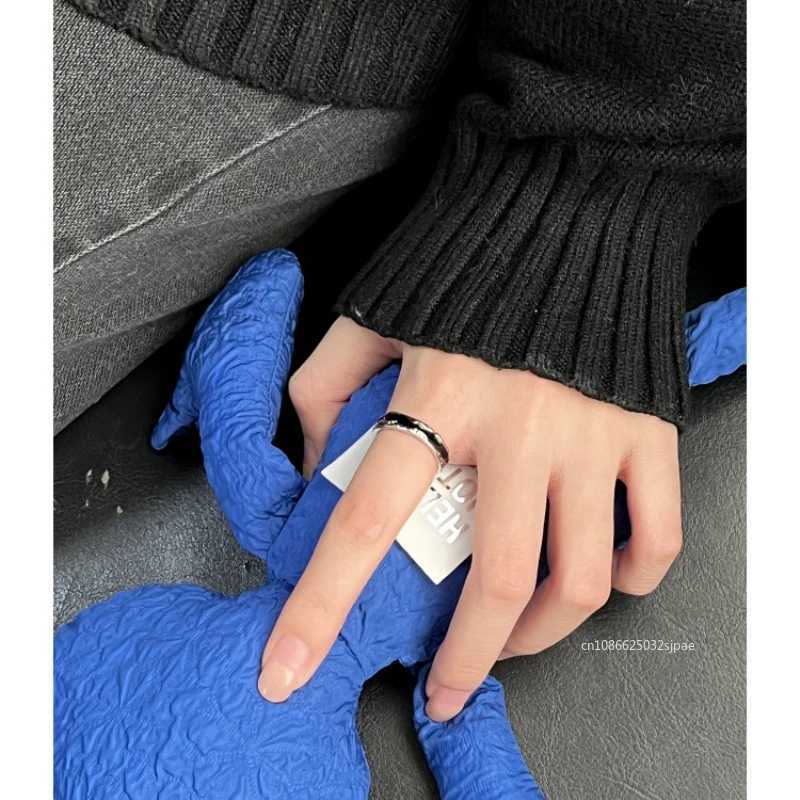Vintage Black Drop Glaze Open Ring for Women Irregular Texture Simple Rings Adjustable Finger Rings Wedding Party Jewelry GiftXJ250219