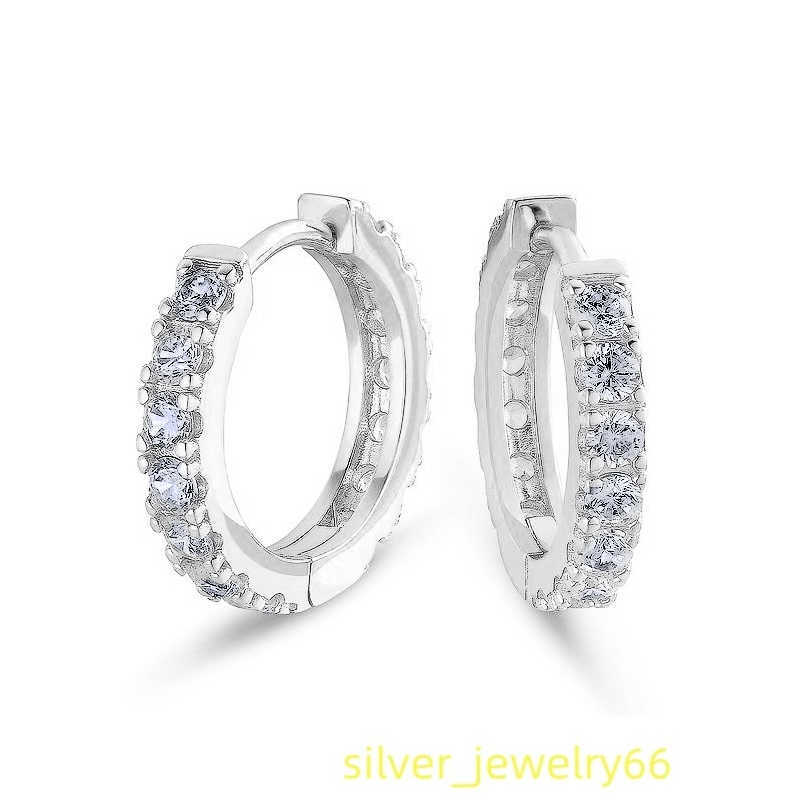 Classic Jewelry S925 Sterling Silver Moissanite Earrings Pull Through Earrings Silver