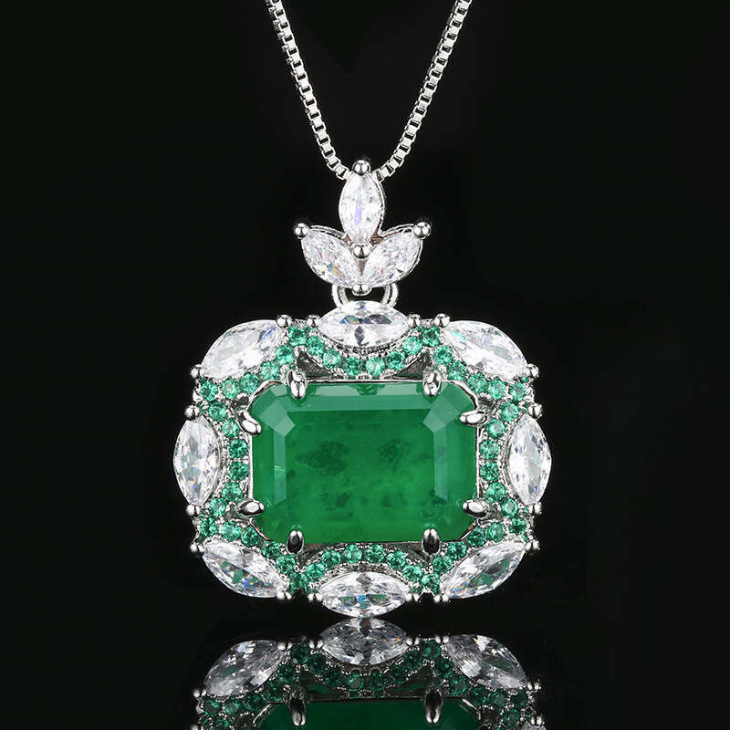 Jewelry set, jewelry necklace, ring, earring, emerald, palace style, high-end, fashionable women's batch