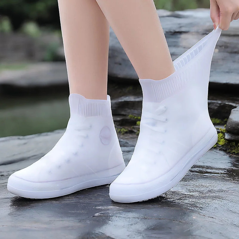 Reusable Rain Boots Waterproof Shoes Covers Non Slip Silicone Overshoes Unisex Rubber Water Resistant Shoe Rainy Day 250219