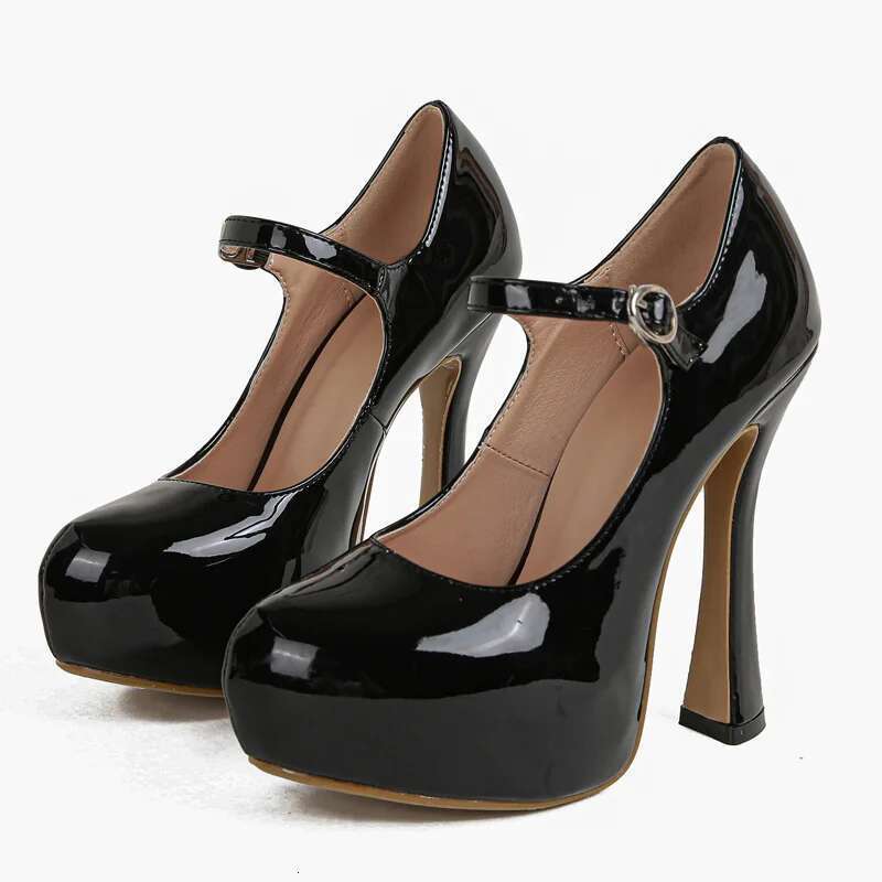 Street Style Fashion Platform Women Pumps Round Toe Square Heel Ankle Strap Stripper Ladies Shoes atos De Mujer