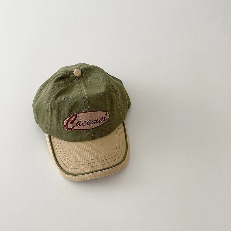 Fashion Letter Kids Baseball Caps For Girls Boys Korea Autumn Childrens Cap Simple Color Embroidery Kids Sun Hat 250219