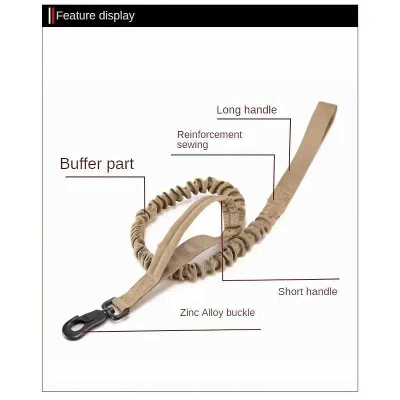 K9 Tactical dog leashTraining Walking Leash with 2 Control HandleStretchable suitable for medium and large dogsXJ250218