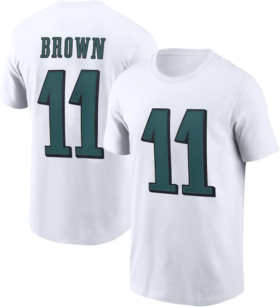 Brown Football T- Shirt Cotton Jersey 11 Free shipping Free shipping