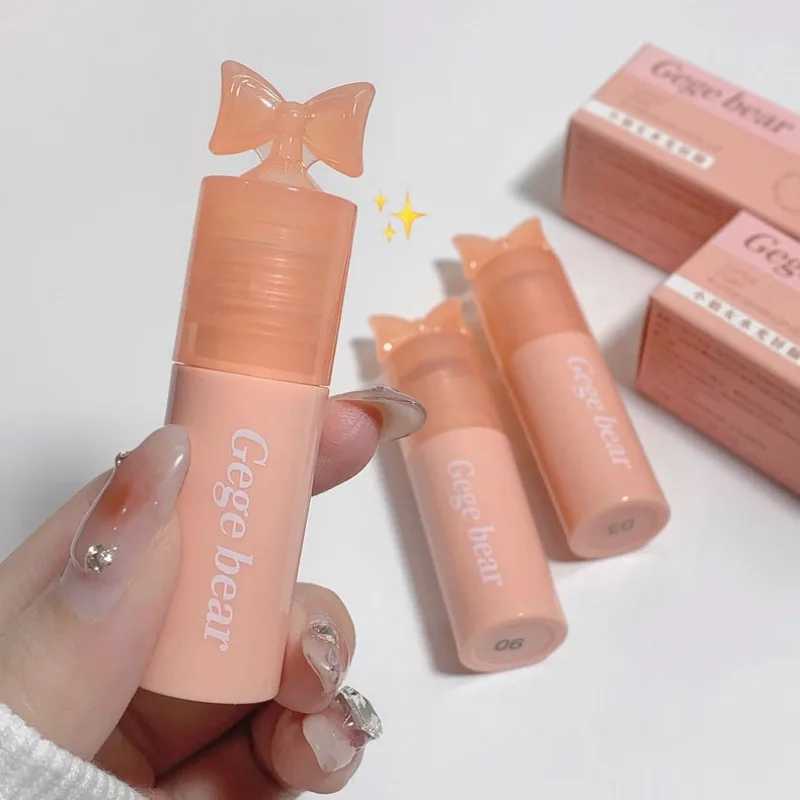 Little Bowknot Girl Lip Gloss Pink Peach Sweet Tea Liquid Lipstick Watery Glossy Jelly Lip Glaze Orange Grape Lip Tint MakeupW250219