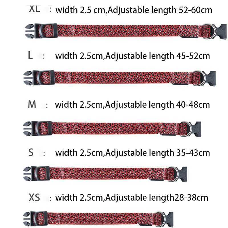 Leopard Nylon Pet Dog Collar For Small Dogs Cat LED Light Night Safety Adjustable Glowing Necklace Puppy Collar Perro AccesoriosXJ250218