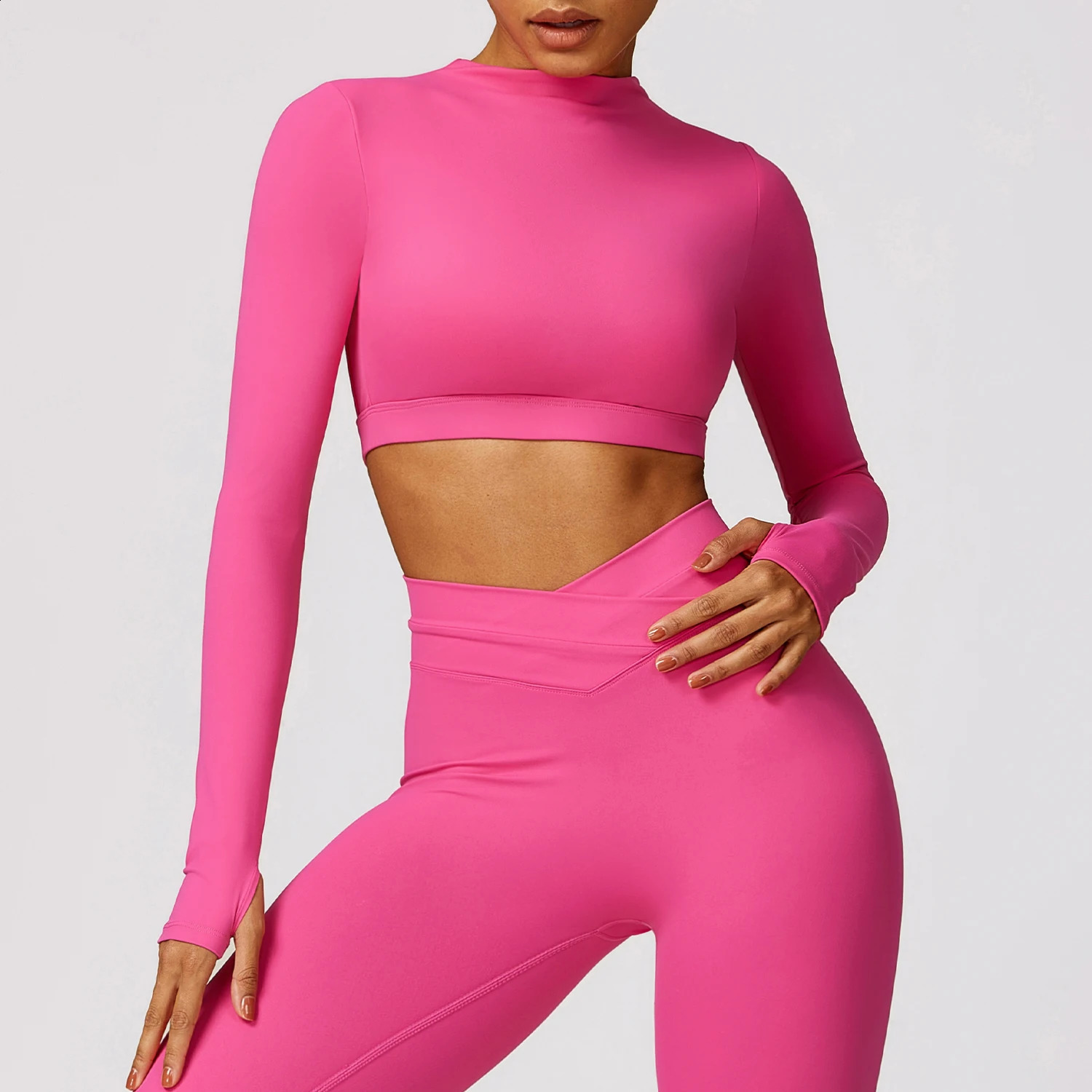 Brushed Tight-Fitting Long-Sleeved Beautiful Back Yoga Wear Womens T-Shirt Running Fitness Long-Sleeved Top 250219