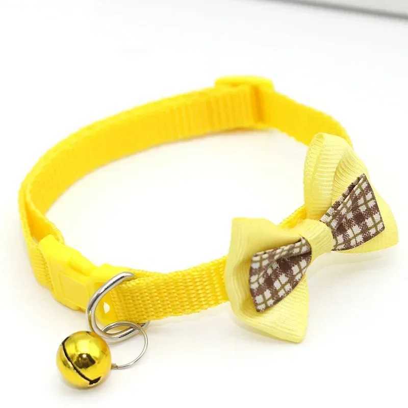 1Pcs Adjustable Lattice Bow Tie for Dogs Cats Beautiful Collar with Bell Christmas New Year Gift for Puppies Pet Accessories W250219
