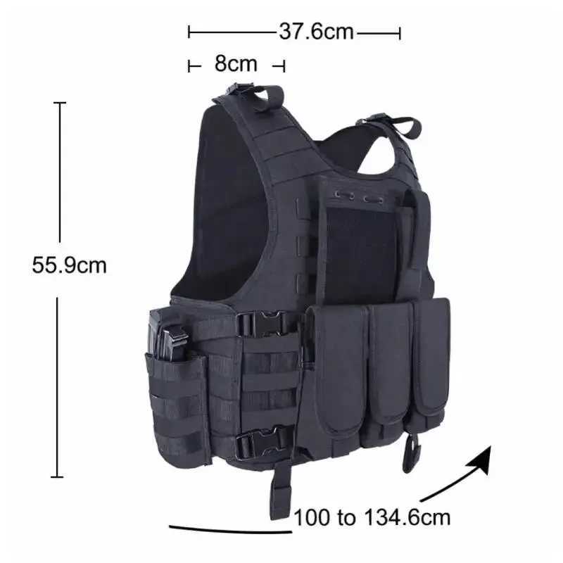 Tactical Airsoft Vest Upgrade Adjustable Modular Paintball Vest Outdoor Fit AdultXJ250219