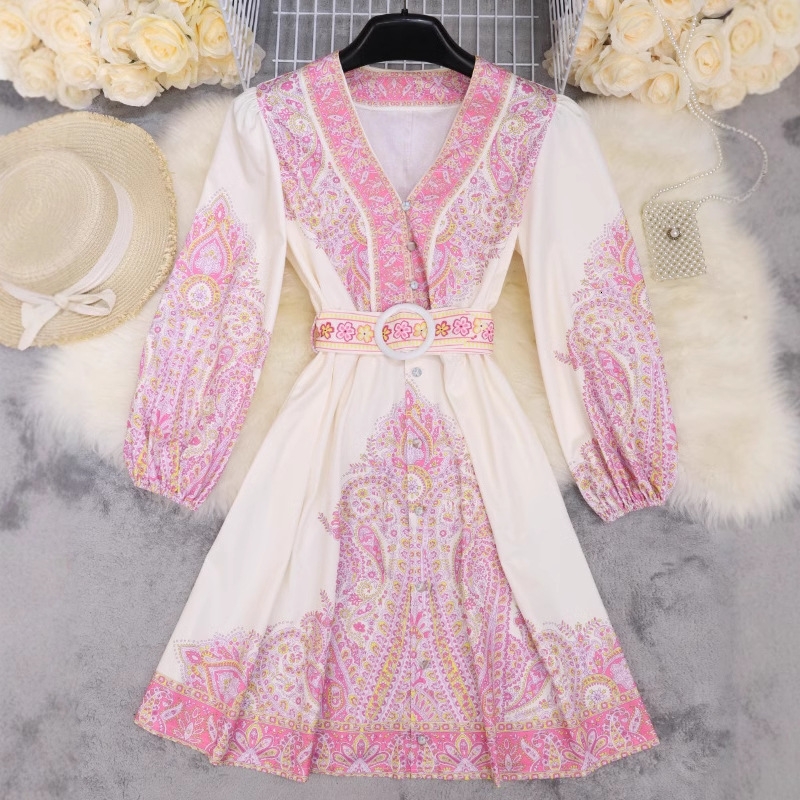 2025 Womens Dresses Spring Summer New Collection Fashion Casual Printed Bohemian Dress