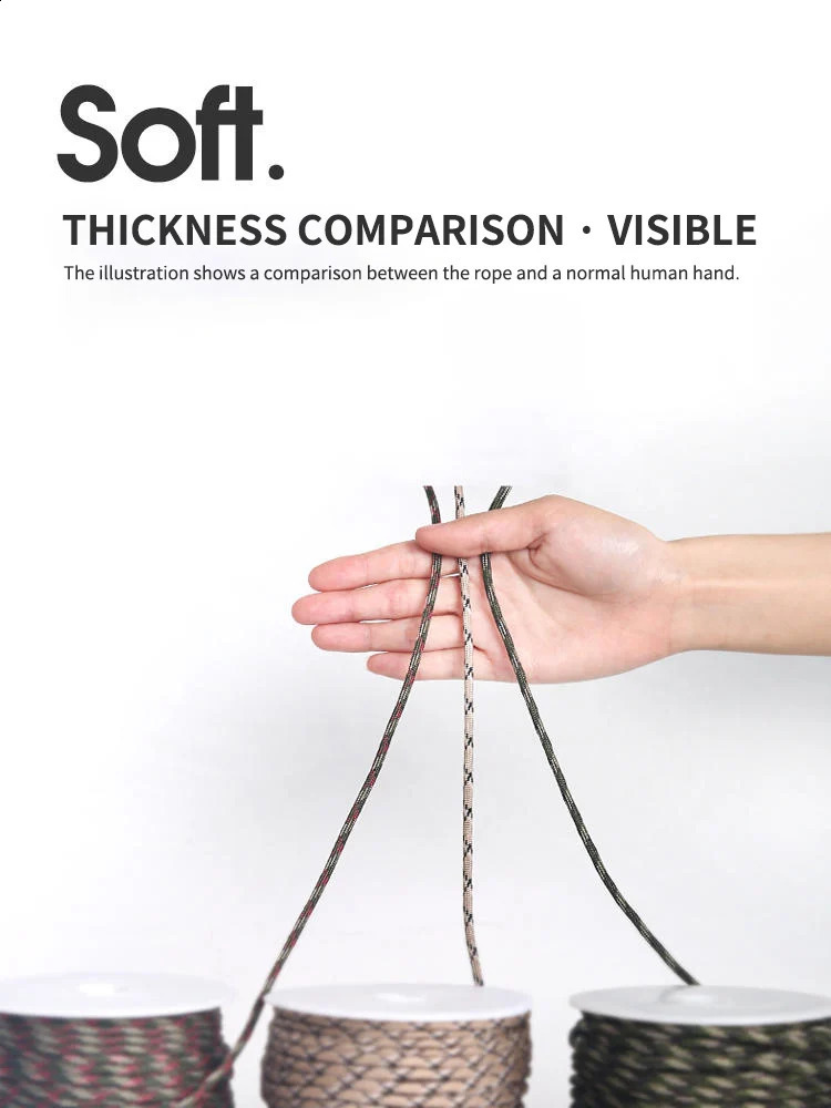 9 Cores 550 Paracord Cord 5 15 30 M Dia4mm For Outdoor Camping Survival Lanyard Parachute Rope Hiking Tent Accessories 250213