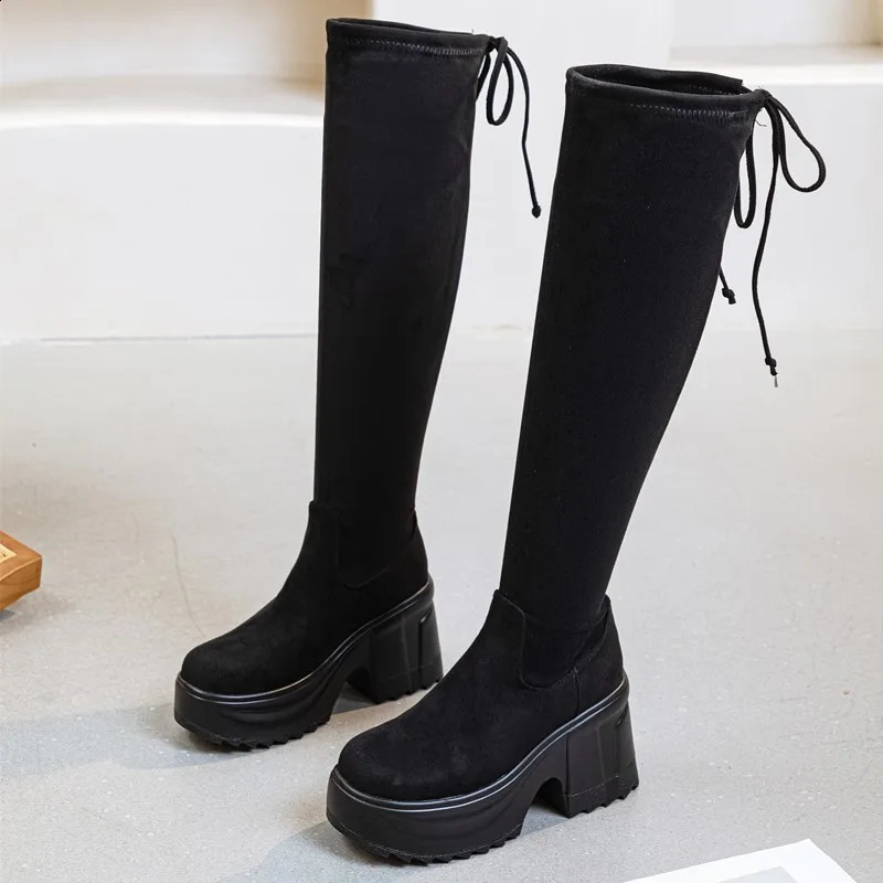 DIMANYU Womens Long Boots Platform Over Knee Female Knight High Heels For Women 250117