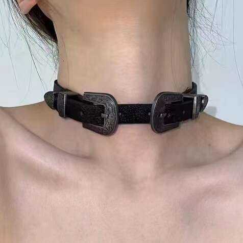 White bow leather collar, women's choker neck accessories necklace, niche high-end new style