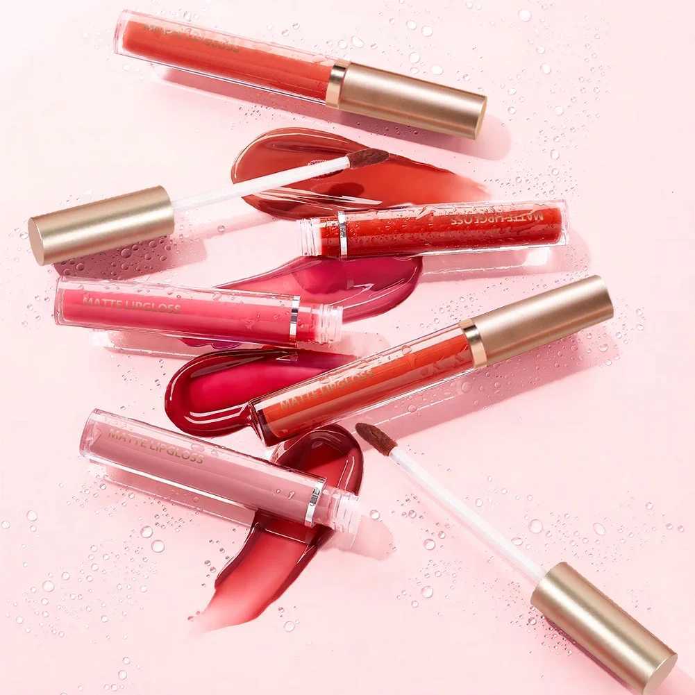 6Set Matte Lip Gloss AB two sets Not Stained with Cup Mouth Red Lip Gloss Moisturizing Long Lasting Not Easy To Fade Lip GlossW250219