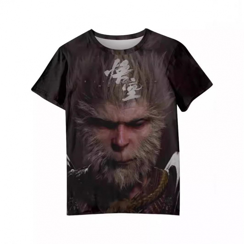 2025 Summer New Trendy Black Myth Wukong Men's Short Sleeve 3D Designer T-shirt Heat Sublimation Men's Casual Fashion Personalized Printed T