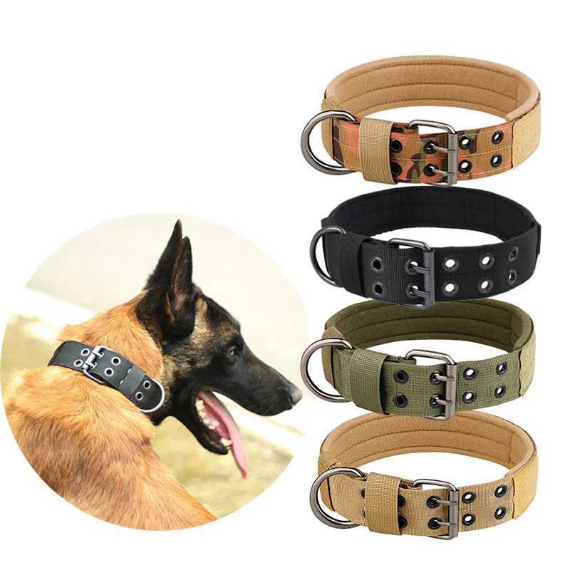 Adjustable and Durable Nylon Tactical Pet Dog CollarSuitable for Medium and Large Dogs W250219