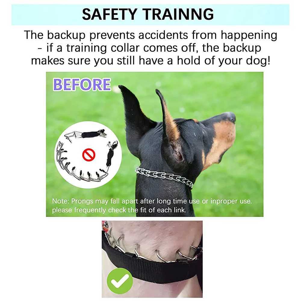 No Pull Nylon Cover Dog Prong Collar Dog Training Pinch Collar with Comfort Tip and Quick Release Buckle for All Sizes Dogs Pets W250219