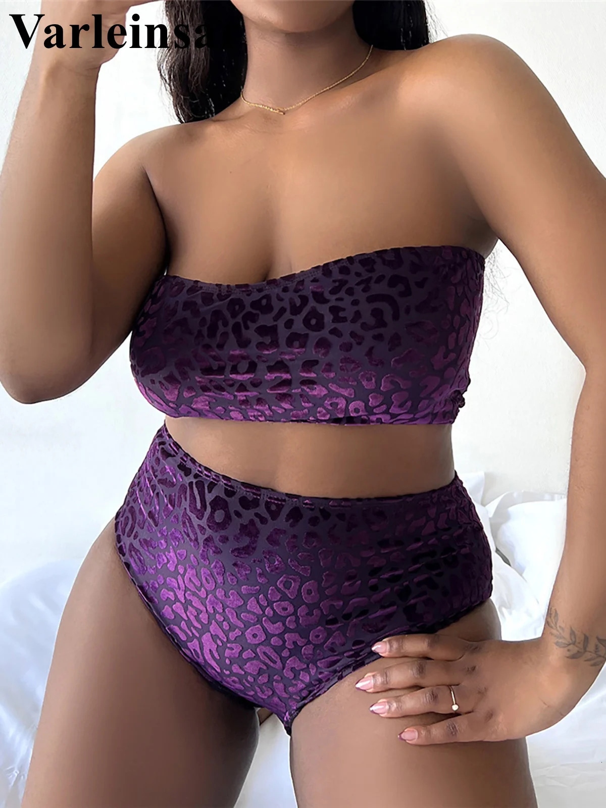 0XL 4XL Leopard Bikini Large Size Swimwear Plus Women Swimsuit Female Twopieces set Bather Bathing Suit V3977B 250219