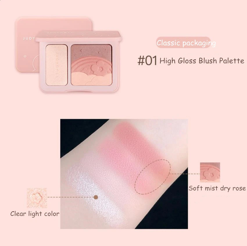 Judydoll Bronzer And Contour Blush Palette Nose Shadow Blusher Face Vitality Nude Makeup Natural Color Rendering Long-Lasting 250214