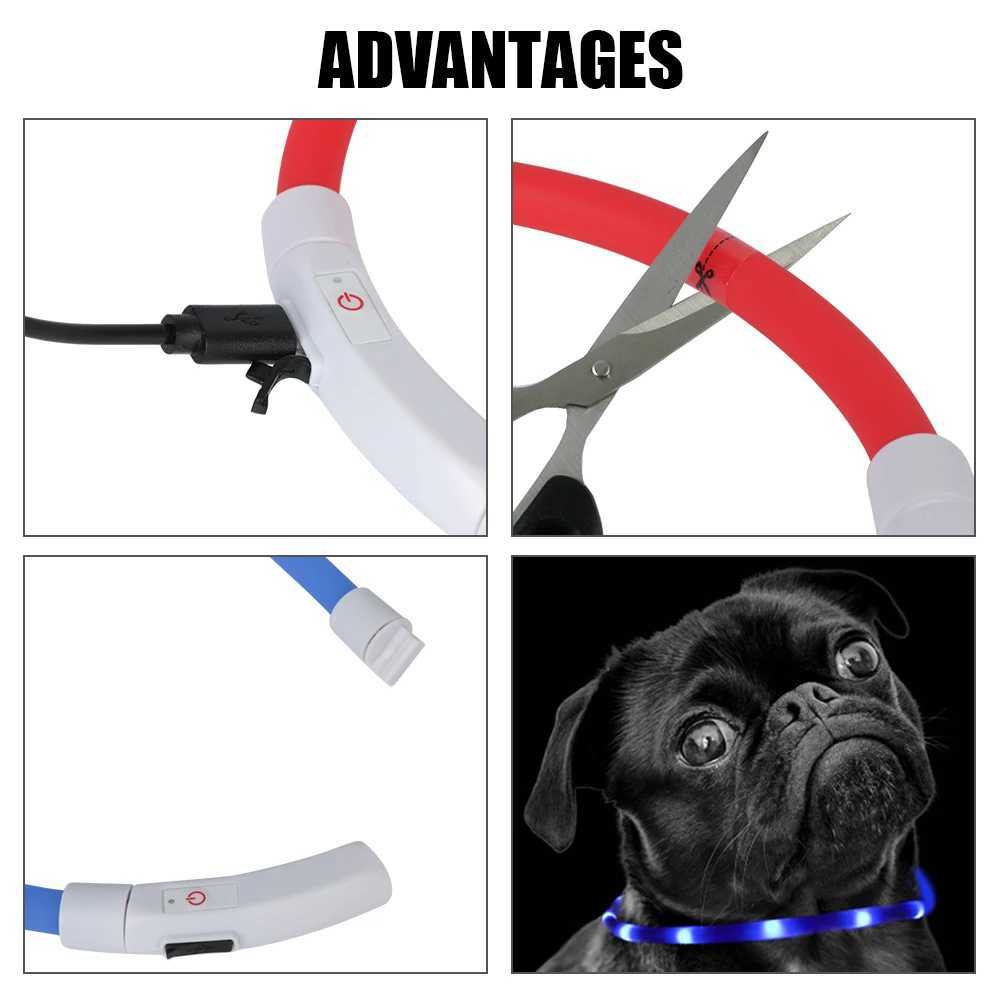 Night Luminous Charge Collar Pet Accessories Night Safety Flashing Glow Collar Dog Loss Prevention Led Usb Dog Collar W250219