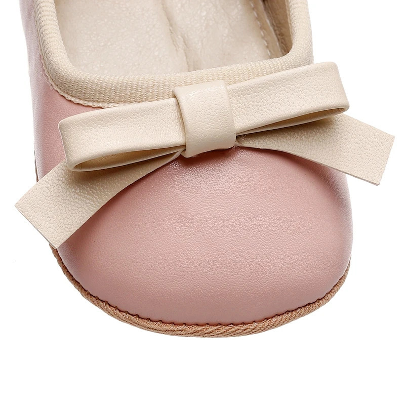 born Baby Shoes Baby Girl Shoes Cute Bow Leather Rubber Sole Anti-slip Toddler First Walkers Infant Girl Shoes Moccasins 250219