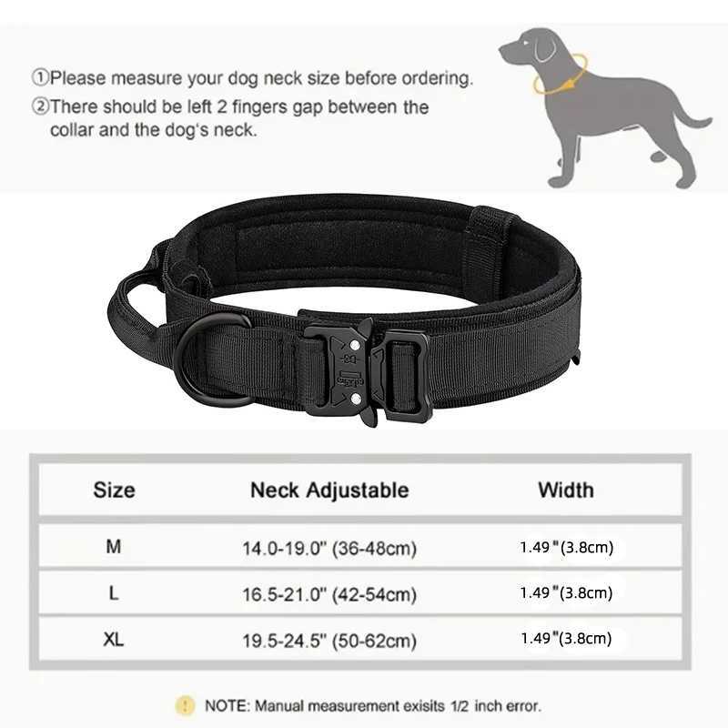 Pet Products Outdoor Tactical Dog Collar Metal Buckle Breathability Nylon Collar Medium and Large Dog Training Neck Dog Collar W250219
