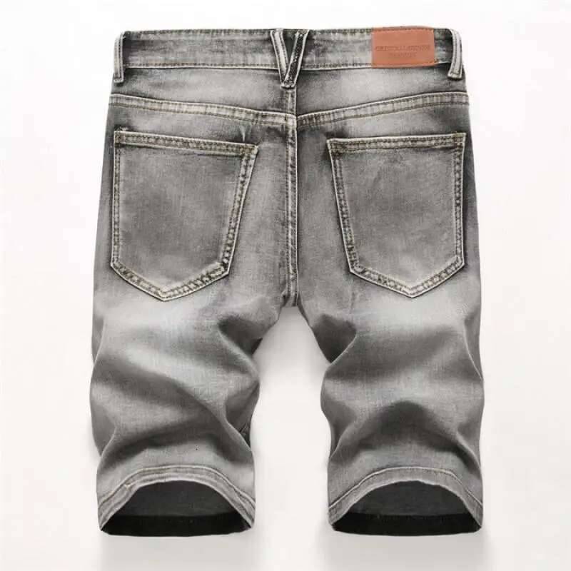 2025 Summer New Denim Men's Designer Denim Shorts Casual Ripped Denim Bermuda Skateboarding Harem Men's Fashion Street Jeans