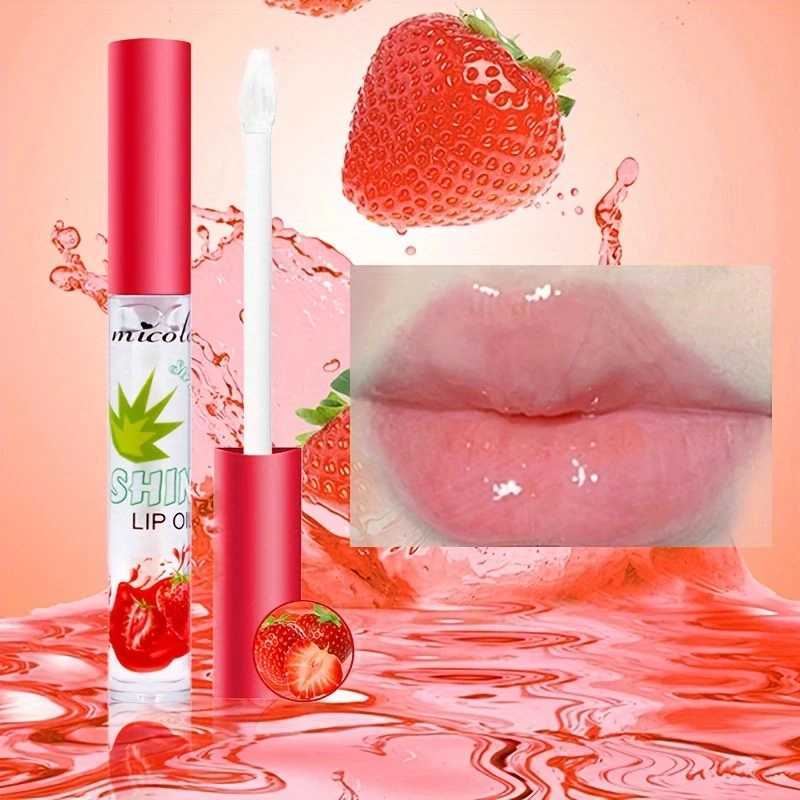 Strawberry lipstick gloss lip gloss moisturizing fruit transparent lip glaze moisturizing mirror lip oilW250219