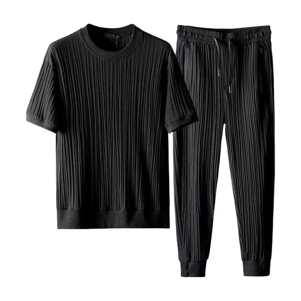 1 Set Stylish Men Outfit Thin Beach Outfit Pocket Washable Pleats Male Outfit StretchyXJ250218