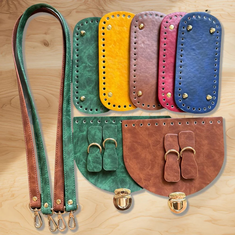 1Set Bag Bottom Flap Cover Strap Buckle DIY Handhag Shoulder Strap Woven Bag Accessories Vintage Bag Straps Handbag Parts 250214