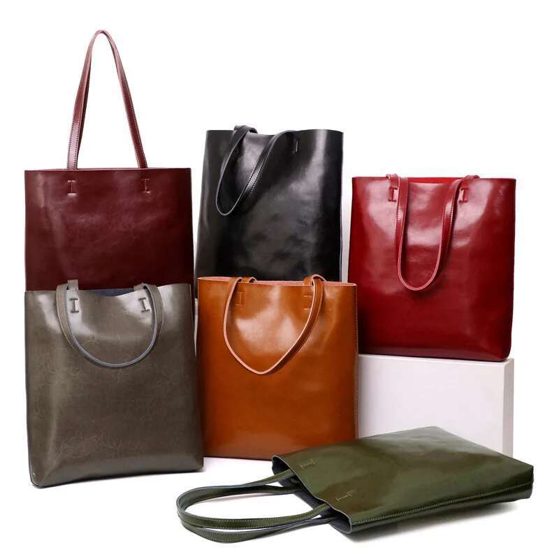 new style Office Hand Shoulder Bags For Tote Cow Ladies Genuine Leather Handbags Big Women Bag Large Vintage Female