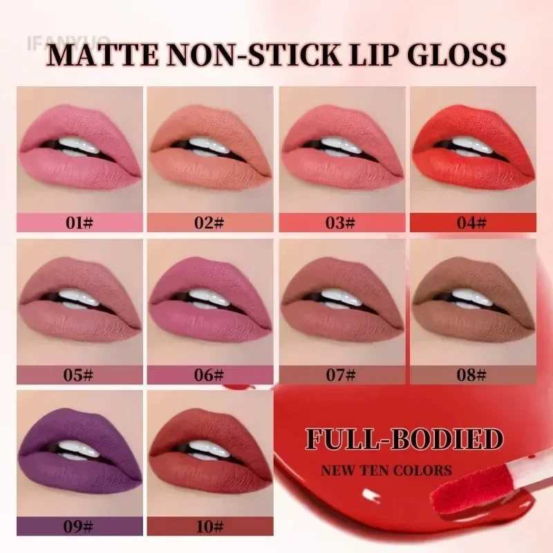 10Color Non-stick Cup Velvet Stain Gloss Lip Glaze Mist Liquid Matte Lipstick Waterproof Long-lasting High Pigment Lips CosmeticW250219