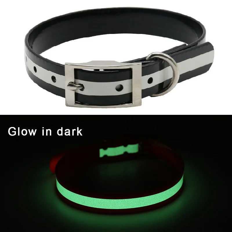 High quty Pet dog collar TPU+Nylon night glowing Reflective Safety collars deodorant waterproof collar pet supplies W250219