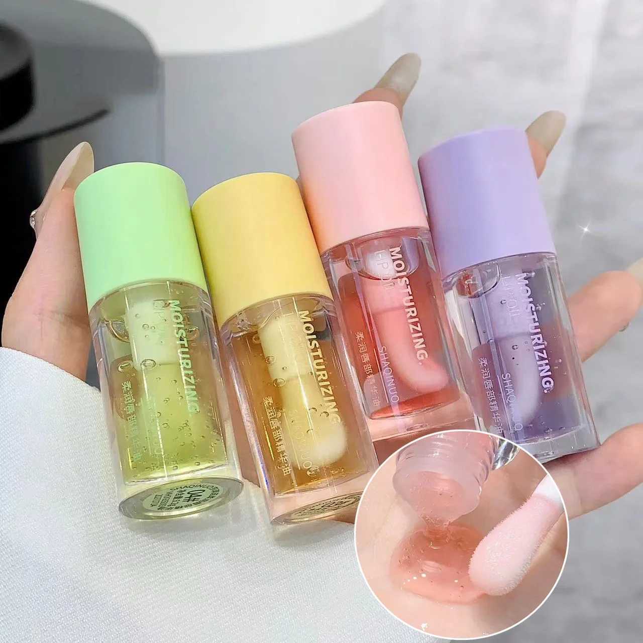 Transparent Water Gloss Jasmine Lemon Green Lip Oil Lasting Moisturizing Honey Lip Gloss Fading Lip Lines Lip Care OilW250219