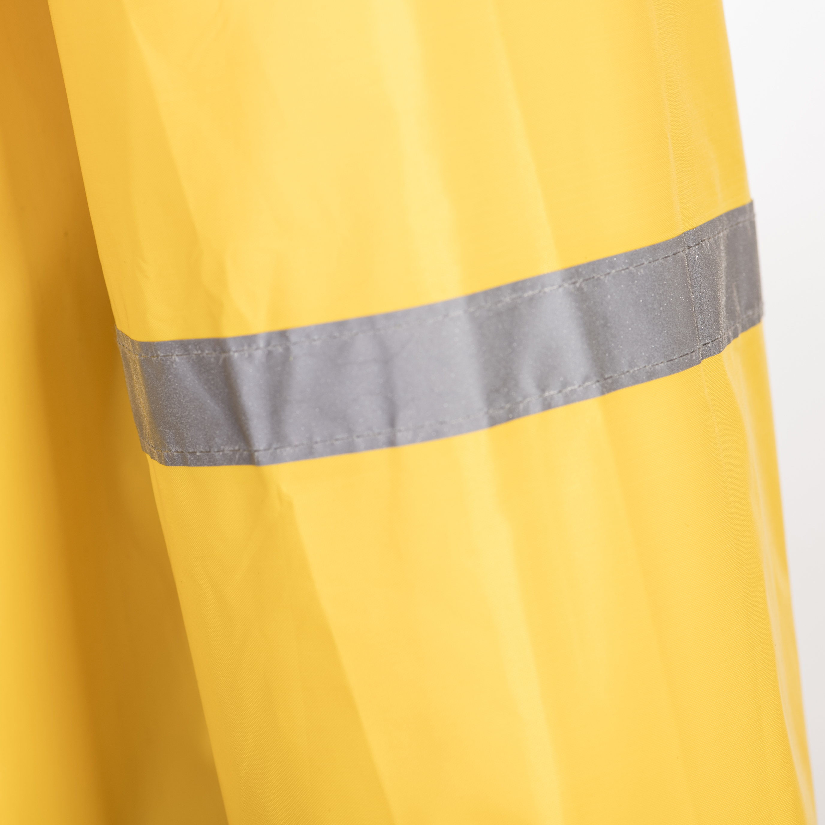 Elastic-Adjusted Hooded PVC Raincoat with Safety Striping - Waterproof Polyester Material RS001