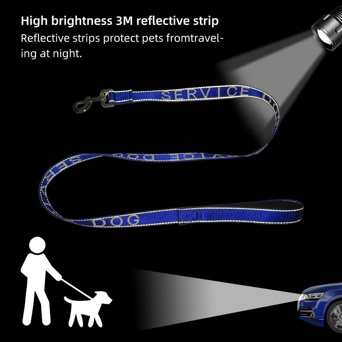Small Pet Dogs and Cat Leashes Solid color Service Dog Emotional Support Jacquard Leash Reflection Strong Pet Walking TrainingXJ250218