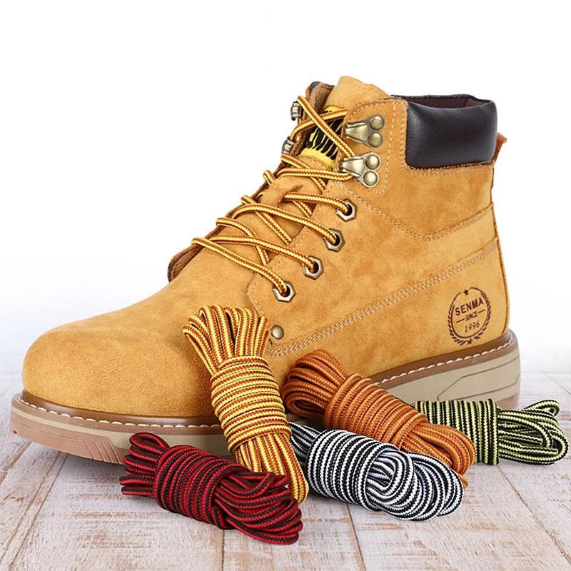 Round Boot Shoelaces Striped Sneakers Shoe Laces Boots Shoes Strings Outdoor Walking Hiking Shoelace 1Pair 250219